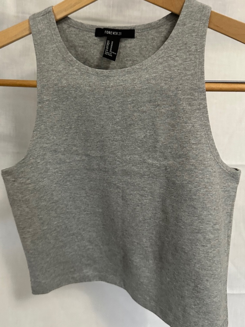 Forever 21 Cropped Tank Top Set (2) Gray & Black Size M